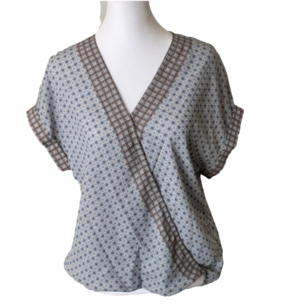 Max Studio Mock Wrap Top